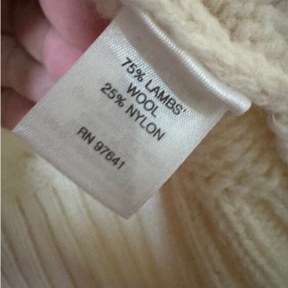 j.Jill wool blend Cream classic fisherman oversized Scandi core Coastal vibe - Picture 3 of 5